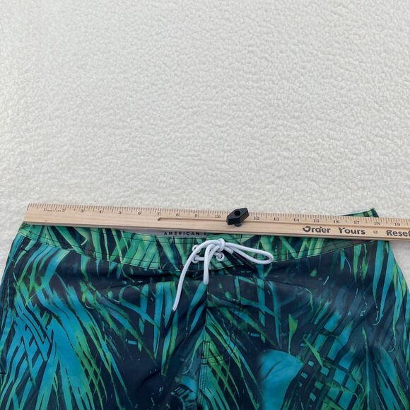 American Eagle Outfitters Board Shorts Mens Large Turquoise Green Palm Frond - Picture 8 of 11